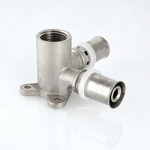 Угловой пресс-фитинг тройник с креплением