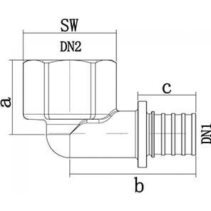 Угол 90⁰ переходной с внутренней резьбой
