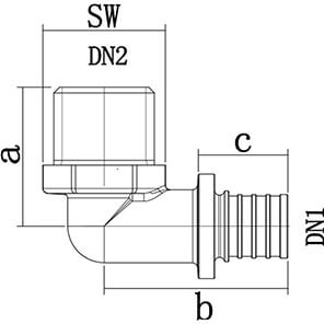 Угол 90⁰ переходной с наружной резьбой