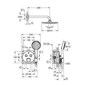 Grohtherm SmartControl set (34743000)