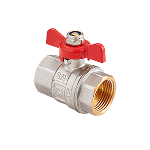 Кран шаровый полнопроходной MVI 3/4`` внутренняя-внутренняя, бабочка