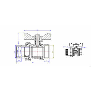 Кран-американка AquaHit 1`` вн.-нар., бабочка