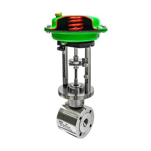 2-way control valves with electric and pneumatic actuators ASTA series P642 made of stainless steel