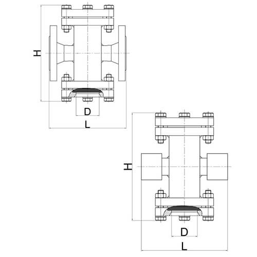 Стекло смотровое из углеродистой стали АСТА И231, И233