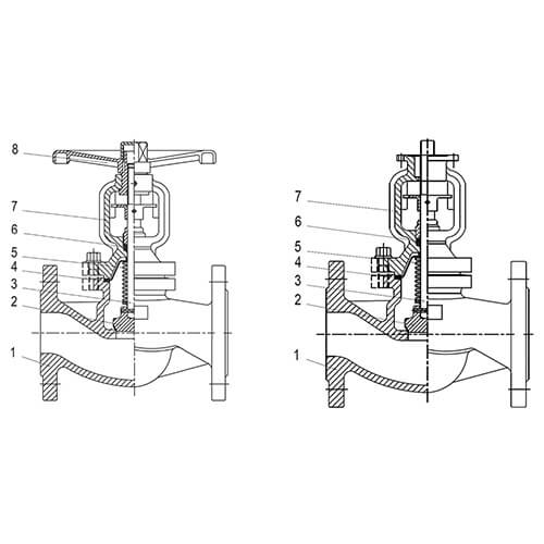 Вентиль запорный с сильфонным уплотнением АСТА серии В343
