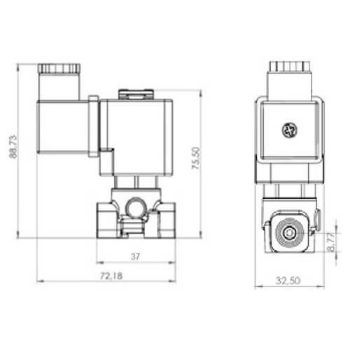 Клапаны соленоидные общепромышленные АСТА серии ЭСК 100-101 прямого действия